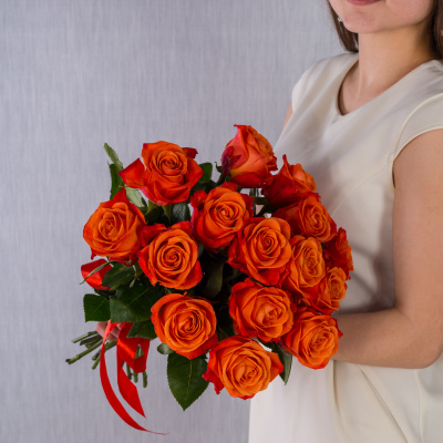 Букет из 15 оранжевых роз Эквадор 50564-Ор