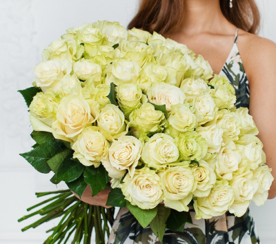 Букет из 51 Белой розы Эквадор 60 см 7297