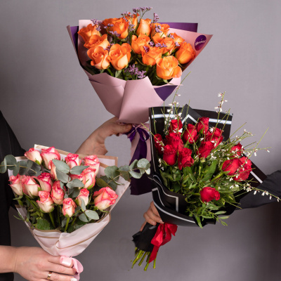 Букет из Кенийских оранжевых роз 15 шт. N 28447-Ор Букет из Кенийских оранжевых роз 15 шт. N 28447-Ор