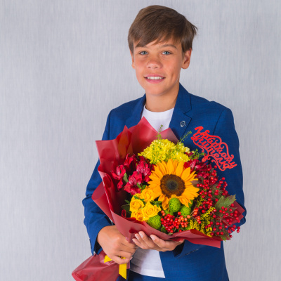 Осенний букет с подсолнухом. N 37965 Осенний букет с подсолнухом. N 37965