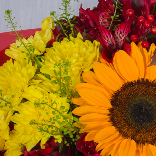 Осенний букет с подсолнухом. арт. 37965